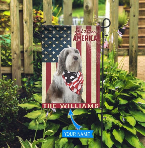 Old English Sheepdog God Bless America Personalized Flag – Custom Dog Flags – Dog Lovers Gifts for Him or Her