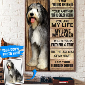 Old English Sheepdog Personalized Poster Canvas Dog Canvas Wall Art Dog Lovers Gifts For Him Or Her 1