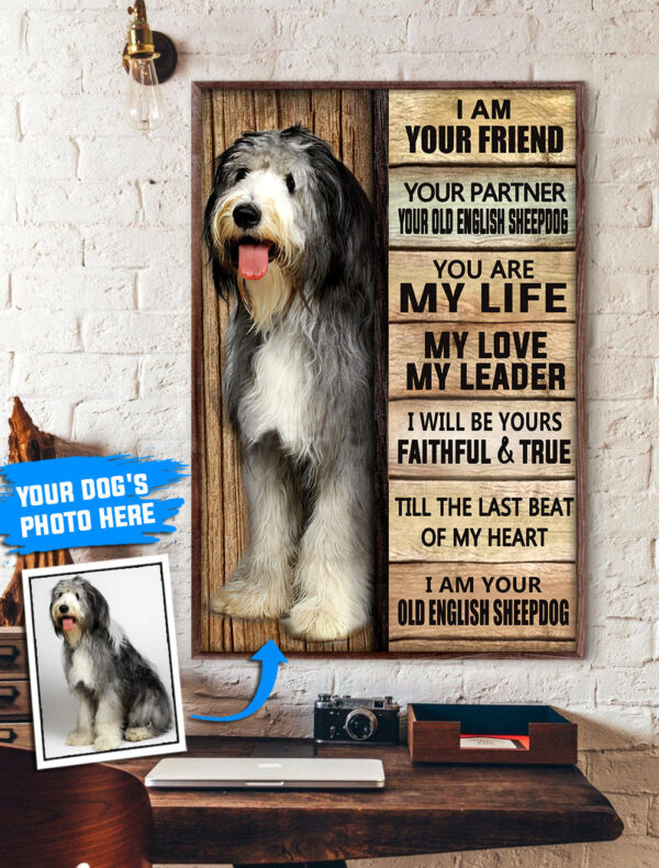 Old English Sheepdog Personalized Poster & Canvas – Dog Canvas Wall Art – Dog Lovers Gifts For Him Or Her