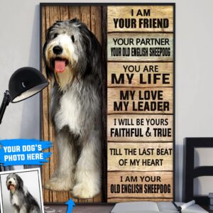 Old English Sheepdog Personalized Poster Canvas Dog Canvas Wall Art Dog Lovers Gifts For Him Or Her 3