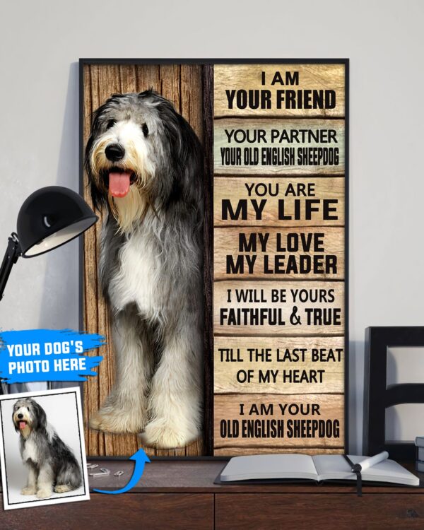 Old English Sheepdog Personalized Poster & Canvas – Dog Canvas Wall Art – Dog Lovers Gifts For Him Or Her