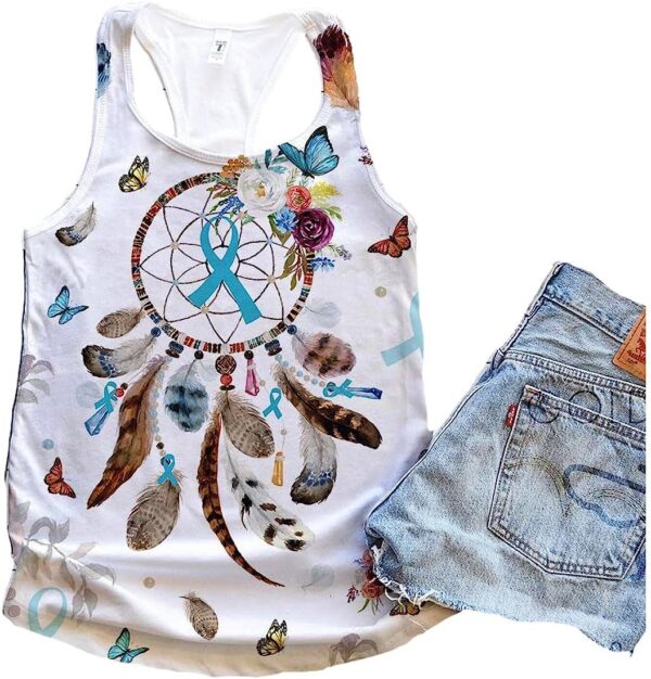 Ovarian Dog Dream Catcher Ribbon Tank Top – Summer Casual Tank Tops For Women – Gift For Young Adults
