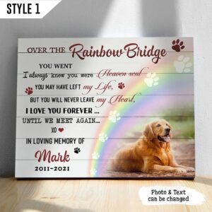Over The Rainbow Bridge Dog Horizontal Canvas Wall Art Canvas Gift For Dog Lovers 1