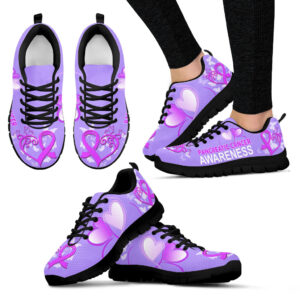 Pancreatic Cancer Shoes Awareness Heart Sneaker…