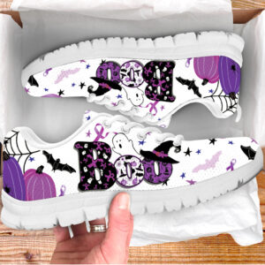 Pancreatic Cancer Shoes Happy Halloween Boo…