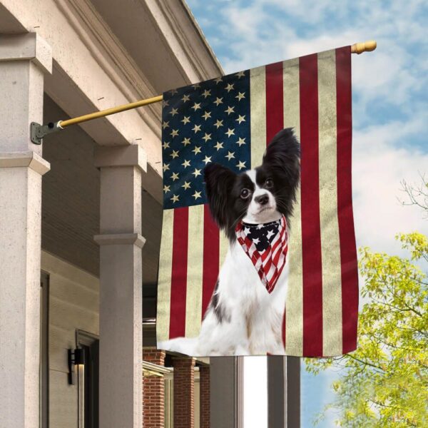 Papillon Dog House Flag – Garden Dog Flag – Dog Owner Gift Ideas