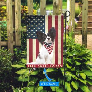 Papillon Dog Personalized Garden Flag –…