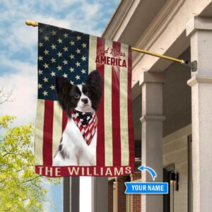 Papillon God Bless America Personalized Flag Custom Dog Flags Dog Lovers Gifts for Him or Her 3