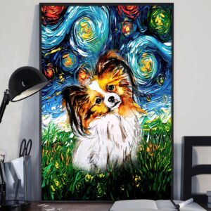 Papillon Poster Matte Canvas Dog Canvas Art Poster To Print Gift For Dog Lovers 1