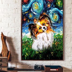 Papillon Poster Matte Canvas Dog Canvas Art Poster To Print Gift For Dog Lovers 2