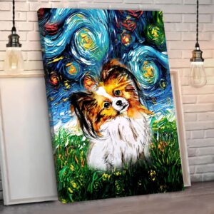 Papillon Poster Matte Canvas Dog Canvas Art Poster To Print Gift For Dog Lovers 3
