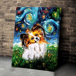 Papillon Poster Matte Canvas Dog Canvas Art Poster To Print Gift For Dog Lovers 4