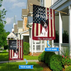 Papillon Welcome To Our Paradise Personalized Flag Personalized Dog Garden Flags Dog Flags Outdoor 3