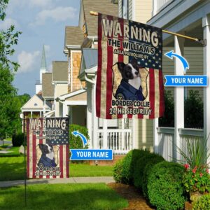 Patrolled By Border Collie Personalized Flag…