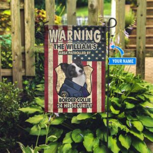 Patrolled By Border Collie Personalized Flag Personalized Dog Garden Flags Dog Flags Outdoor 3