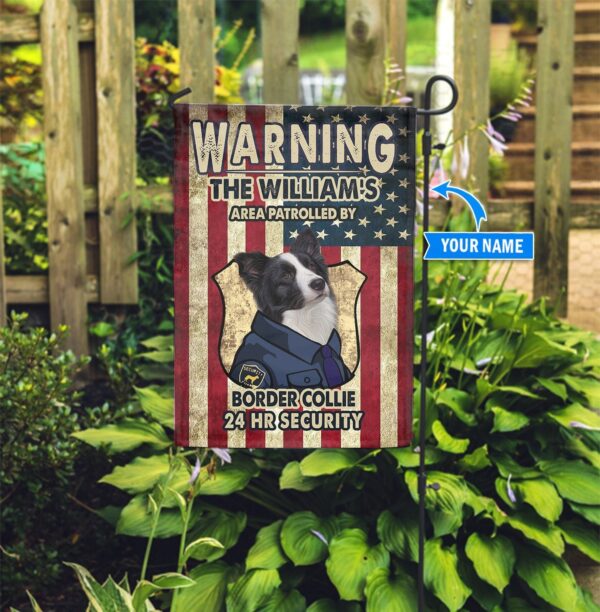 Patrolled By Border Collie Personalized Flag – Personalized Dog Garden Flags – Dog Flags Outdoor