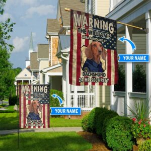 Patrolled By Dachshund Personalized Flag Personalized Dog Garden Flags Dog Flags Outdoor 2