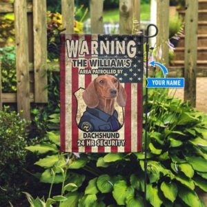 Patrolled By Dachshund Personalized Flag Personalized Dog Garden Flags Dog Flags Outdoor 3
