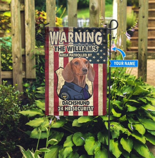 Patrolled By Dachshund Personalized Flag – Personalized Dog Garden Flags – Dog Flags Outdoor