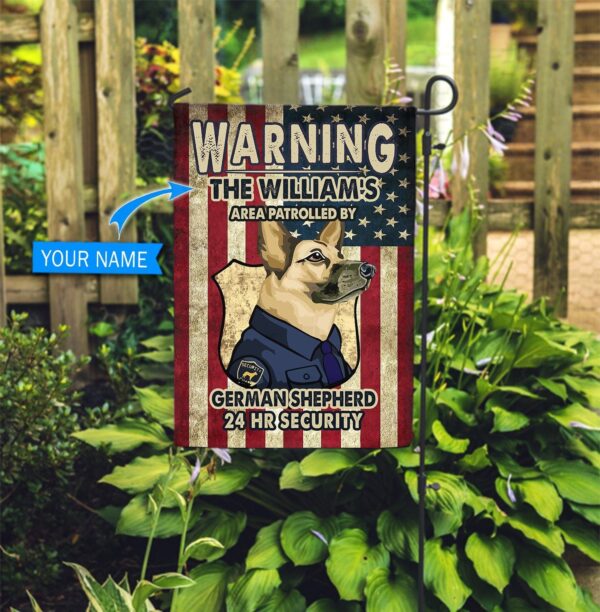 Patrolled By German Shepherd Personalized Flag – Personalized Dog Garden Flags – Dog Flags Outdoor