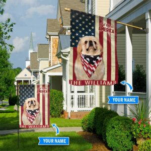 Pekingese God Bless America Personalized Flag Custom Dog Flags Dog Lovers Gifts for Him or Her 1