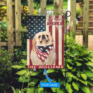 Pekingese God Bless America Personalized Flag Custom Dog Flags Dog Lovers Gifts for Him or Her 2