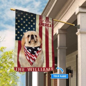 Pekingese God Bless America Personalized Flag Custom Dog Flags Dog Lovers Gifts for Him or Her 3