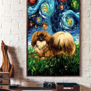 Pekingese Poster Matte Canvas Dog Canvas Art Poster To Print Gift For Dog Lovers 4