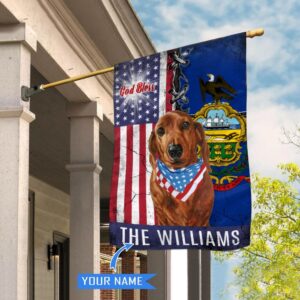 Pennsylvania Dachshund God Bless Personalized House Flag Garden Dog Flag Personalized Dog Garden Flags 1