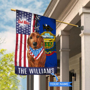 Pennsylvania Dachshund God Bless Personalized House Flag Garden Dog Flag Personalized Dog Garden Flags 2
