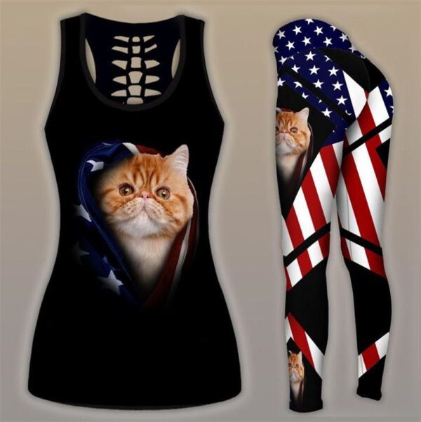 Persian Cat All Over Printed Women’s Tanktop Leggings Set –  Perfect Workout Outfits – Gifts For Cat Lovers