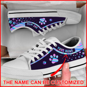 Personalized Dog Mom Holographic Background Low Top Sneaker – Sneaker For Dog Walking – Best Shoes For Dog Lover Malalan