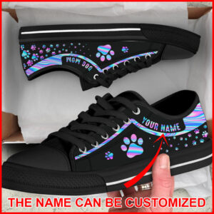 Personalized Dog Mom Holographic Background Low Top Sneaker Sneaker For Dog Walking Best Shoes For Dog Lover Malalan 2