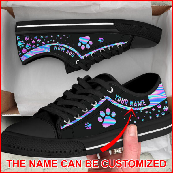 Personalized Dog Mom Holographic Background Low Top Sneaker – Sneaker For Dog Walking – Best Shoes For Dog Lover Malalan