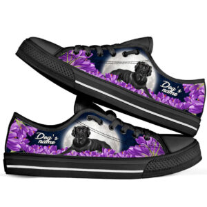 Personalized Labrador Retriever Black And Purple Flower Low Top Sneaker Sneaker For Dog Walking Best Shoes For Dog Lover 2