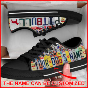 Personalized Pitbull License Plates Low Top Sneaker Sneaker For Dog Walking Best Shoes For Dog Lover 2