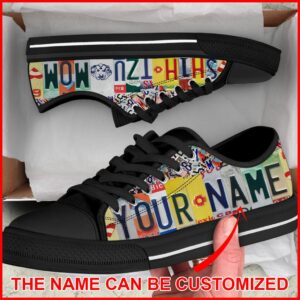 Personalized Shih Tzu Dog Mom License Plate Low Top Sneaker Sneaker For Dog Walking Best Shoes For Dog Lover 2