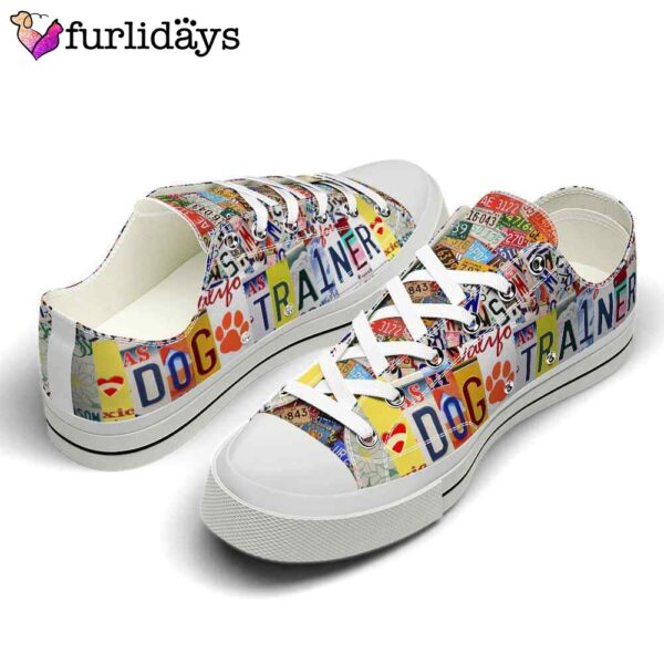 Pet Trainer License Plate Low Top Shoes  – Happy International Dog Day Canvas Sneaker – Owners Gift Dog Breeders