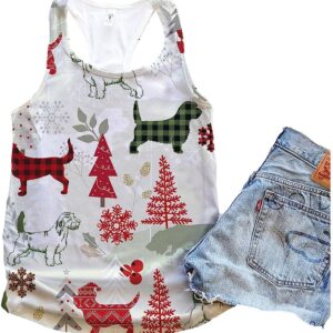 Petit Basset Griffon Vendeen Dog Christmas Flannel V2 Tank Top Summer Casual Tank Tops For Women Gift For Young Adults 1 abtvwb