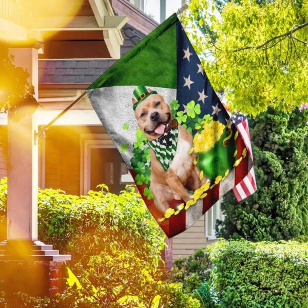 Pit bull Happy St Patrick’s Day Garden Flag – Best Outdoor Decor Ideas – St Patrick’s Day Gifts