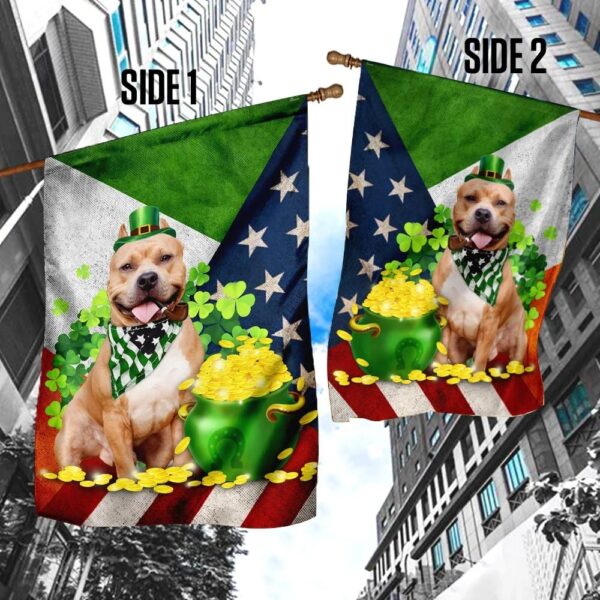 Pit bull Happy St Patrick’s Day Garden Flag – Best Outdoor Decor Ideas – St Patrick’s Day Gifts