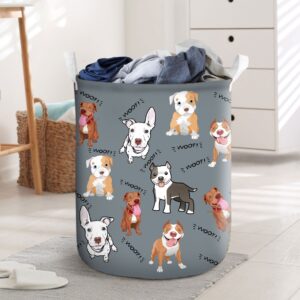 Pit Bull Laundry Basket – Dog Laundry Basket – Christmas Gift – Storage Basket – Dog Memorial Gift
