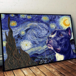 Pit Bull Poster Matte Canvas Dog Wall Art Prints Painting On Canvas 1
