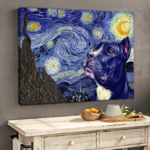 Pit Bull Poster Matte Canvas Dog Wall Art Prints Painting On Canvas 2