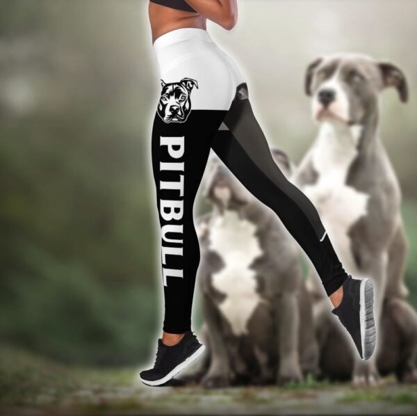 Pit Bull Terrier Sport Combo Leggings And Hollow Tank Top – Workout Sets For Women – Gift For Dog Lovers