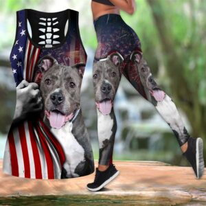 Pitbull America Flag Combo Leggings And…