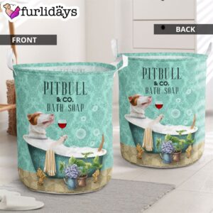 Pitbull And Bath Soap Laundry Basket – Dog Laundry Basket – Christmas Gift For Her – Home Decor