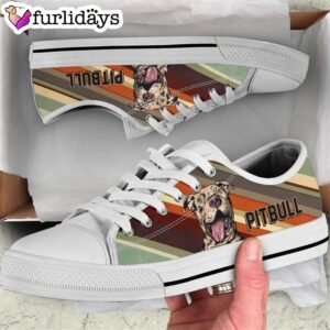 Pitbull Dog Low Top Shoes Pitbull Lovers Canvas Sneaker Owners Gift Dog Breeders 1