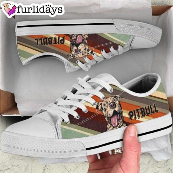 Pitbull Dog Low Top Shoes – Pitbull Lovers Canvas Sneaker – Owners Gift Dog Breeders