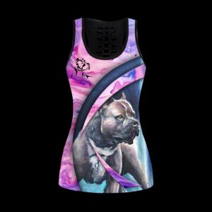 Pitbull Dog So Cool Combo Leggings And Hollow Tank Top Workout Sets For Women Gift For Dog Lovers 2 yvinp2